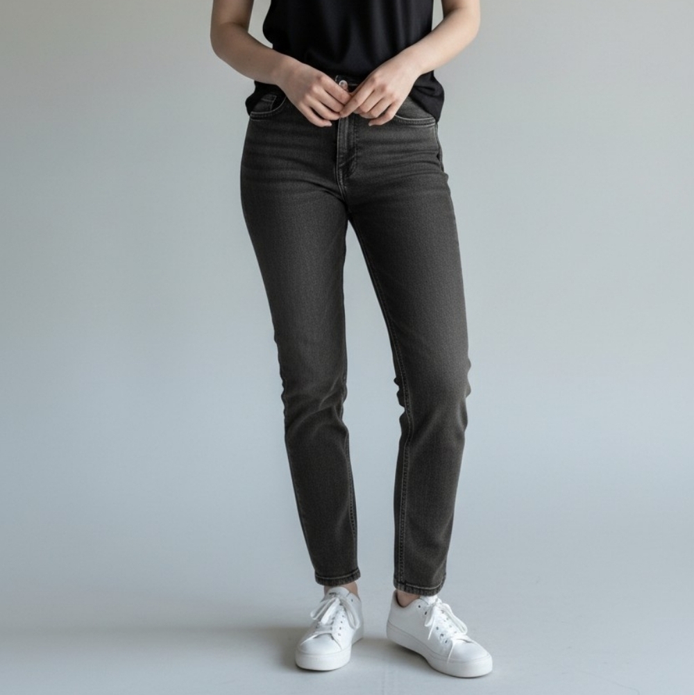 Mango MNG Claudia Ankle Jeans In Black Wash Size Women's 4